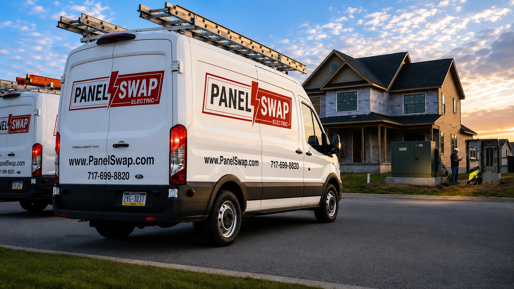Panel Swap Electric service vans at a Central Pennsylvania home